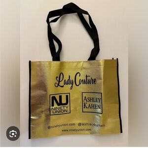 Ninety Union Gold Lady Couture Tote Special Edition NWOT 12x15